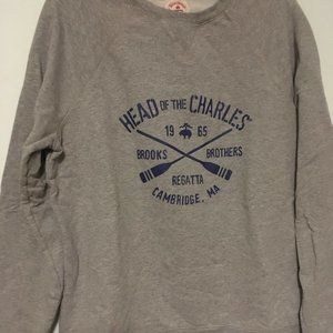 BROOKS BROTHERS Head of the Charles Regatta Grey Sweatshirt Pullover sz Med